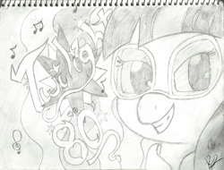 Size: 3108x2364 | Tagged: safe, artist:ironwrench93, derpibooru import, twilight sparkle, 80s, monochrome, pencil drawing, traditional art