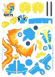 Size: 2503x3507 | Tagged: safe, artist:kna, derpibooru import, spitfire, high res, papercraft, template