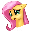 Size: 100x100 | Tagged: safe, artist:pohwaran, fluttershy, pegasus, pony, icon, picture for breezies, sad, simple background, solo, transparent background