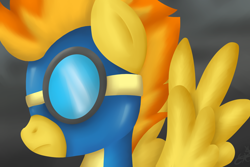 Size: 1650x1100 | Tagged: safe, artist:oemilythepenguino, derpibooru import, spitfire, goggles, solo, wonderbolts