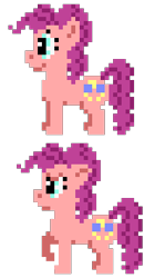 Size: 185x330 | Tagged: safe, artist:zztfox, pinkie pie, earth pony, pony, female, mare, pink coat, pink mane, pixel art, solo