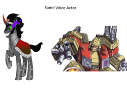 Size: 1251x968 | Tagged: safe, derpibooru import, king sombra, pony, unicorn, the beginning of the end, alvin lee sanders, demolishor, exploitable meme, meme, same voice actor, sombra eyes, transformers, transformers armada