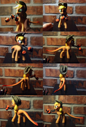 Size: 2500x3680 | Tagged: safe, artist:uncommented, applejack, earth pony, monster pony, original species, pony, tatzlpony, 3d print, figurine, shapeways, tatzljack