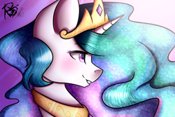 Size: 3000x2000 | Tagged: safe, artist:norica-official, artist:prettyshinegp, princess celestia, alicorn, pony, grin, smiling, solo