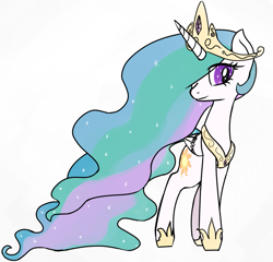 Size: 893x859 | Tagged: safe, artist:mang, princess celestia, alicorn, pony, hair over one eye, simple background, solo