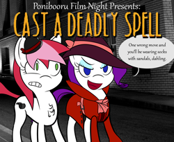 Size: 1100x900 | Tagged: safe, artist:daisyhead, rarity, oc, oc:flicker, pony, unicorn, cast a deadly spell, ponibooru film night