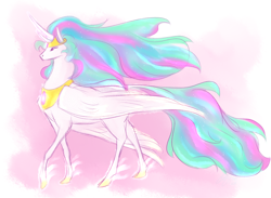 Size: 1300x950 | Tagged: safe, artist:fox7xd, princess celestia, alicorn, pony, female, mare, profile, solo, walking