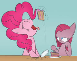 Size: 1470x1156 | Tagged: safe, artist:mr. rottson, pinkie pie, earth pony, pony, cake, female, mare, pink coat, pink mane, pinkamena diane pie