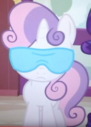 Size: 674x942 | Tagged: safe, screencap, rarity, sweetie belle, pony, unicorn, forever filly, blindfold, cropped