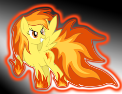 Size: 2200x1700 | Tagged: safe, artist:xain-russell, derpibooru import, spitfire, fire, grin, raised hoof, smirk, solo, spitfiery