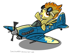 Size: 765x566 | Tagged: safe, artist:fongsaunder, derpibooru import, spitfire, pegasus, pony, aircraft, female, goggles, mare, namesake, plane, simple background, solo, supermarine spitfire, transparent background