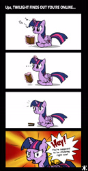 Size: 1346x2600 | Tagged: safe, artist:digiral, derpibooru import, twilight sparkle, twilight sparkle (alicorn), alicorn, pony, angry, book, comic, female, mare, solo, studying, yelling