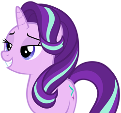 Size: 1280x1195 | Tagged: safe, artist:andoanimalia, starlight glimmer, pony, unicorn, the times they are a changeling, bedroom eyes, female, grin, simple background, smiling, transparent background, vector