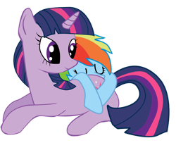 Size: 900x765 | Tagged: safe, artist:rainbrodash, derpibooru import, rainbow dash, twilight sparkle, unicorn twilight, pegasus, pony, unicorn, eyes closed, female, lesbian, mare, shipping, simple background, sleeping, smiling, transparent background, twidash