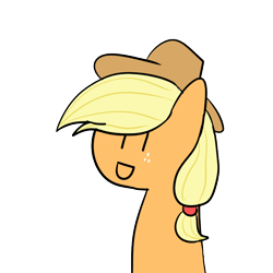 Size: 800x800 | Tagged: safe, artist:godofsteak, applejack, earth pony, pony, blonde mane, female, mare, orange coat, solo, wollap style