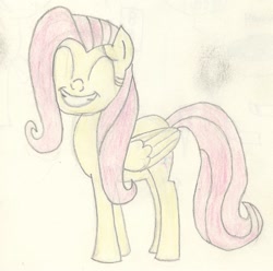 Size: 1216x1205 | Tagged: safe, artist:barryfrommars, fluttershy, pegasus, pony, smiling, solo, traditional art