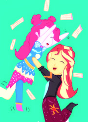 Size: 540x751 | Tagged: safe, artist:samyvillaly, pinkie pie, sunset shimmer, better together, equestria girls, sunset's backstage pass!, churros, cute