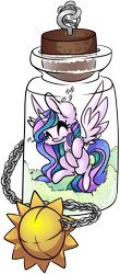 Size: 2910x6596 | Tagged: safe, artist:cutepencilcase, princess celestia, alicorn, pony, chest fluff, eyes closed, female, flying, mare, pony in a bottle, simple background, smiling, solo, transparent background