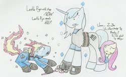 Size: 2034x1247 | Tagged: safe, artist:nightflaremoon, fluttershy, oc, pegasus, pony, candy, heavy, insaneflare, lollipop, medic, nightflare moon, pyro, team fortress 2, traditional art