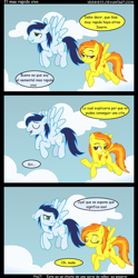 Size: 900x1808 | Tagged: safe, artist:mercury2099, artist:veggie55, derpibooru import, soarin', spitfire, comic, spanish, translation