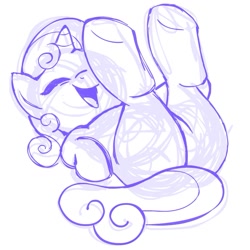 Size: 945x945 | Tagged: safe, artist:megasweet, sweetie belle, laughing, monochrome, plot