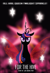 Size: 688x1000 | Tagged: safe, artist:gryphonia, derpibooru import, twilight sparkle, changeling, changeling queen, fanfic:for the hive, changelingified, fanfic art, queen twilight, solo