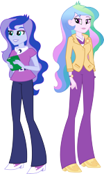 Size: 3226x5388 | Tagged: safe, artist:masem, princess celestia, princess luna, principal celestia, vice principal luna, equestria girls, rainbow rocks, absurd resolution, duo, simple background, transparent background, vector