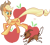 Size: 600x541 | Tagged: safe, artist:phantosanucca, applejack, winona, dog, earth pony, pony, blonde mane, brown coat, duo, female, mare, orange coat