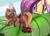 Size: 1400x1000 | Tagged: safe, artist:xxcrazzzyxx, fluttershy, oc, ladybug, pegasus, pony