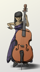 Size: 1066x1920 | Tagged: safe, artist:lemondevil, octavia melody, human, cello, clothes, dress, female, humanized, musical instrument, playing instrument