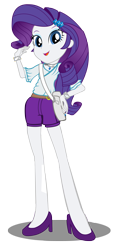 Size: 984x2141 | Tagged: safe, artist:trungtranhaitrung, rarity, equestria girls, clothes, eyeshadow, high heels, looking at you, makeup, open mouth, simple background, smiling, solo, standing, transparent background, vector