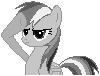 Size: 100x76 | Tagged: safe, artist:pro-flyer, derpibooru exclusive, derpibooru import, rainbow dash, pegasus, pony, advertisement in description, manepxls, monochrome, pixel art, pxls.space, rainbow dash salutes, salute, serious, serious face, simple background, solo, transparent background