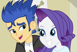 Size: 926x630 | Tagged: safe, artist:themexicanpunisher, flash sentry, rarity, equestria girls, female, male, sentrity, shipping, straight