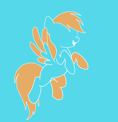 Size: 1920x1992 | Tagged: safe, artist:awesomedude14, derpibooru exclusive, derpibooru import, rainbow dash, pegasus, pony, duotone, flying, happy, simple background, solo