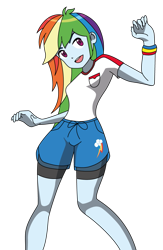 Size: 697x1066 | Tagged: safe, artist:lhenao, derpibooru import, rainbow dash, equestria girls, anime, anime style, base used, female, simple background, solo, transparent background