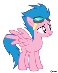 Size: 4000x5028 | Tagged: safe, artist:kuren247, derpibooru import, firefly, spitfire, pegasus, pony, g1, g1 to g4, generation leap, goggles, recolor, solo