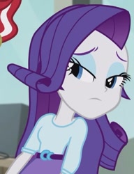 Size: 387x505 | Tagged: safe, screencap, rarity, a case for the bass, equestria girls, rainbow rocks, cropped, lidded eyes, solo