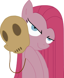 Size: 3200x3882 | Tagged: safe, artist:gt4tube, pinkie pie, earth pony, pony, mask, pinkamena diane pie, simple background, solo, transparent background, vector