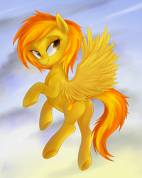 Size: 774x967 | Tagged: safe, artist:mn27, derpibooru import, spitfire, bedroom eyes, flying, plot, solo