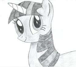 Size: 900x794 | Tagged: safe, artist:forevercty, derpibooru import, twilight sparkle, monochrome, solo, traditional art