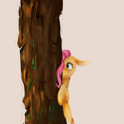 Size: 1280x1280 | Tagged: safe, artist:syazmeep, fluttershy, pegasus, pony, solo, syazmeep, tree, wip