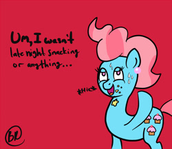 Size: 1300x1126 | Tagged: safe, artist:feralroku, cup cake, earth pony, pony, solo