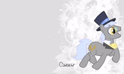 Size: 3000x1800 | Tagged: safe, artist:kelseysparrow67, derpibooru import, caesar, earth pony, pony, count caesar, hat, male, monocle and top hat, solo, stallion, wallpaper