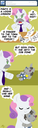 Size: 945x3186 | Tagged: safe, artist:megasweet, smarty pants, sweetie belle, ask smarty belle, cute, moustache, smarty belle