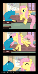 Size: 3121x5982 | Tagged: safe, artist:kired25, fluttershy, pegasus, pony, comic, crossover, kissing, nerds mascot