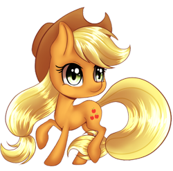 Size: 800x790 | Tagged: safe, artist:ilquira, applejack, earth pony, pony, chibi, simple background, solo, transparent background