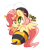 Size: 600x676 | Tagged: safe, artist:php56, edit, fluttershy, bee, pegasus, pony, animal costume, bee costume, clothes, costume, cute, flutterbee, open mouth, shyabetes, simple background, solo, transparent background