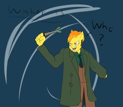 Size: 1280x1113 | Tagged: safe, artist:wateris, derpibooru import, spitfire, 30 minute art challenge, costume, doctor who