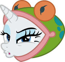 Size: 5755x5524 | Tagged: safe, artist:osipush, rarity, frog, pony, unicorn, forever filly, absurd resolution, clothes, costume, female, frog costume, looking at you, mare, ribbity, simple background, solo, transparent background, vector