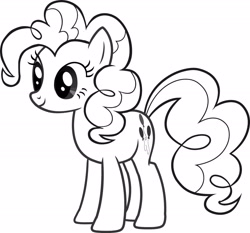 Size: 2776x2591 | Tagged: safe, pinkie pie, earth pony, pony, bust, coloring book, coloring page, cute, diapinkes, high res, monochrome, portrait, simple background, solo, vector, white background